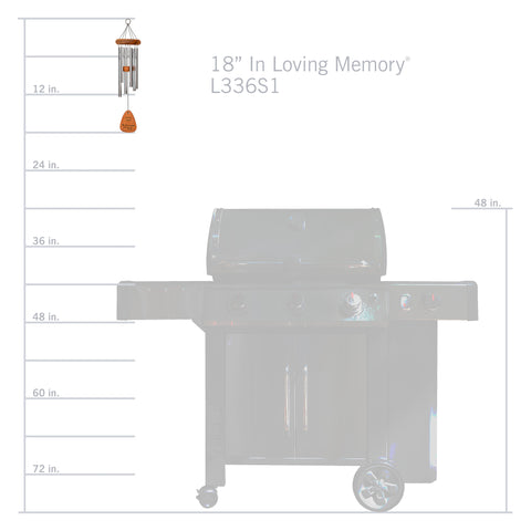 In Loving Memory® by Wind River Silver 18-inch Windchime - Wind River