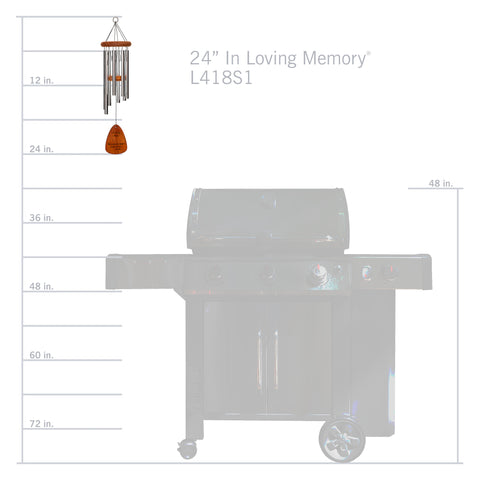 In Loving Memory® by Wind River Silver 24-inch Windchime - Wind River