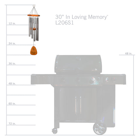 In Loving Memory® by Wind River Silver 30-inch Windchime - Wind River