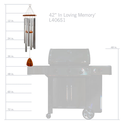 In Loving Memory® by Wind River Silver 42-inch Windchime - Wind River