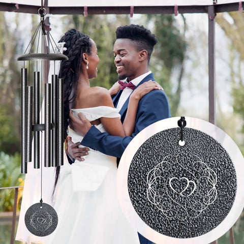 Hearts in Ivy Wedding Chime, 27" Corinthian Bells - Wind River