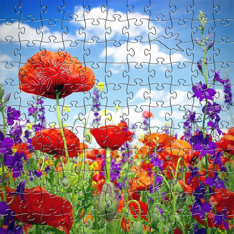 Zen Puzzles Wooden Jigsaw Puzzle - Wildflowers - Wind River