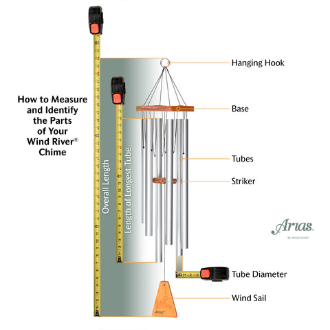 Arias® by Wind River 29-inch Windchime in Satin Silver