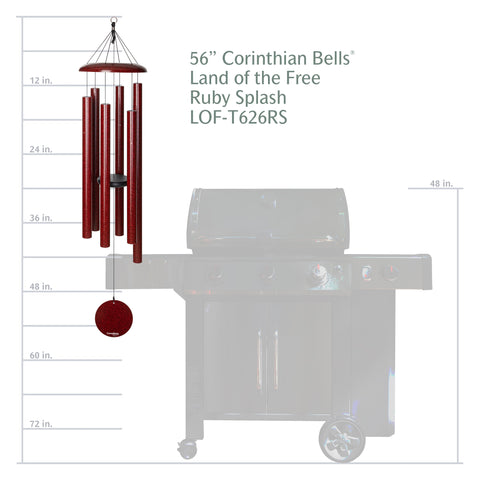 Land of the Free Corinthian Bells wind chime, 56 inch