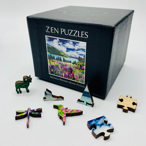 Zen Puzzles Wooden Jigsaw Puzzle - Mountain Lake - Wind River