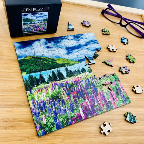 Zen Puzzles Wooden Jigsaw Puzzle - Mountain Lake - Wind River