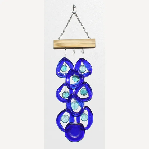 Bottle Benders 3 Strand Circle Glass Chime - Wind River