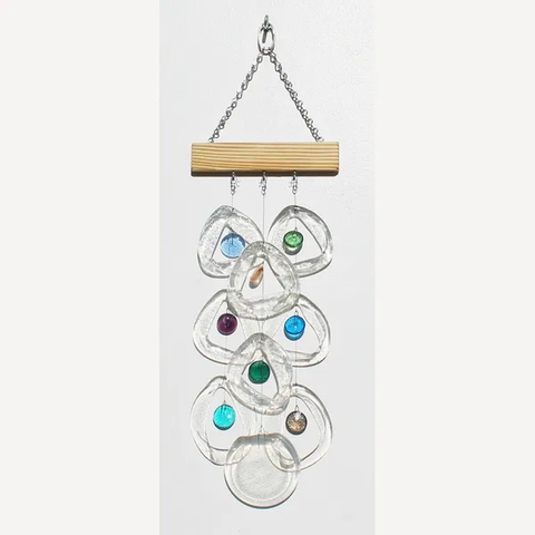 Bottle Benders 3 Strand Circle Glass Chime - Wind River