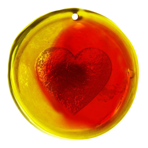 Blenko Glass Heart Suncatcher 3-inch - Wind River