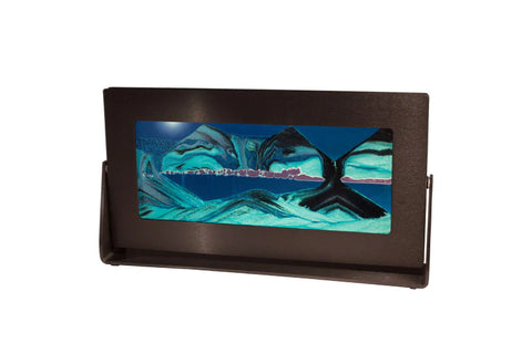Exotic Sands Medium Black Metal Frame Sand Picture - Wind River